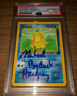 Michael Haigney Psyduck Pokemon Voice Actor First Edition Signed Card PSA  (3) | eBay