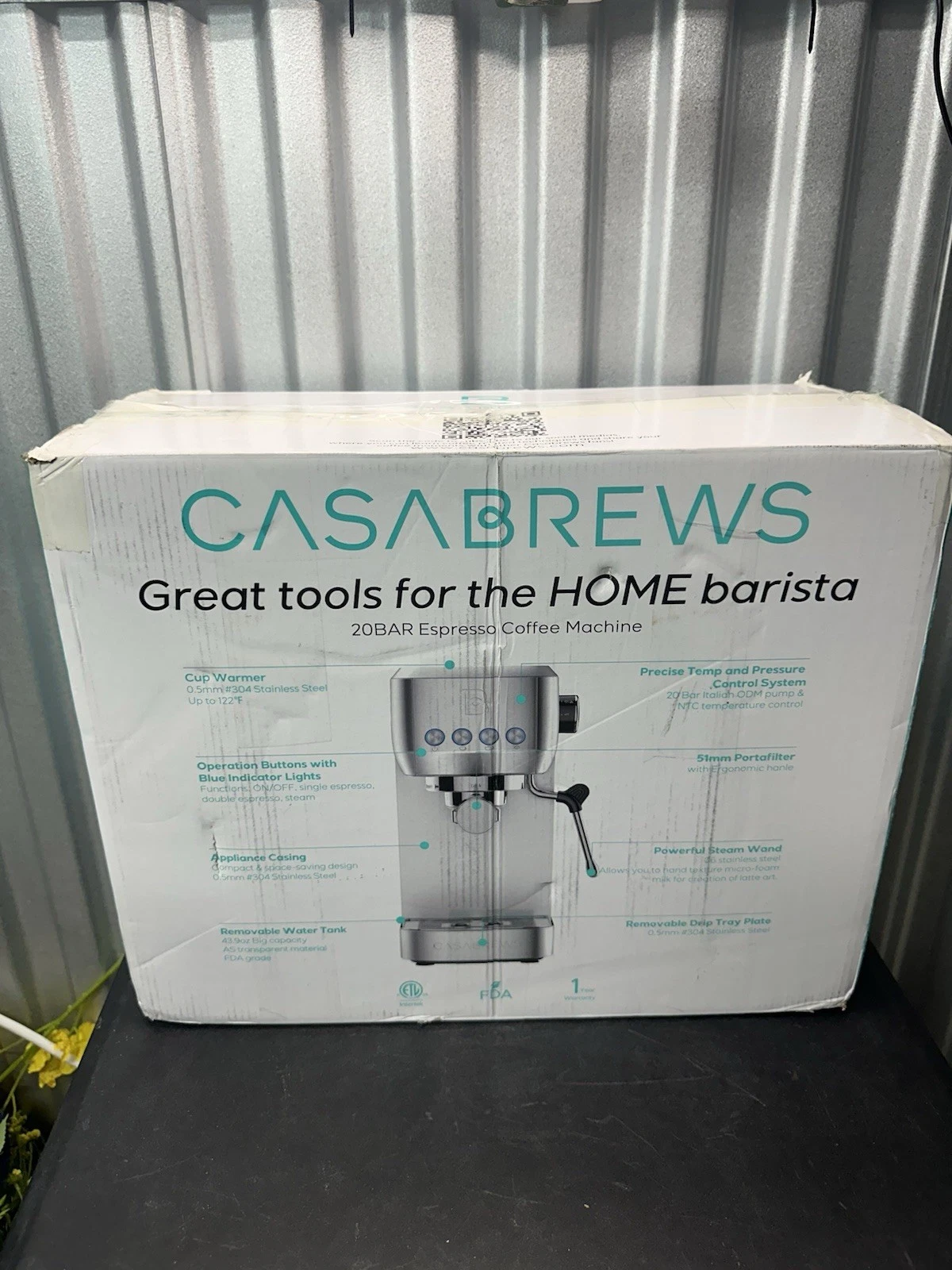 CASABREWS Espresso Machine 20Bar CM5418 Espresso Maker w Steam Milk Frother NEW