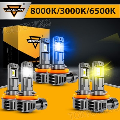 AUXBEAM 3000K 6500K 8000K H11 H8 LED Fog/Driving Light Bulbs Lamps High Power 2x