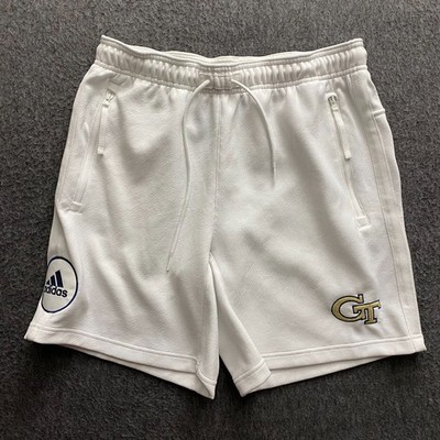 Adidas Shorts Mens Medium Zero Dye White Georgia Tech Team Issued Aeroready Gym