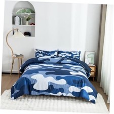 Camouflage Bedding Set, Colorful Pattern Style Comforter Set, Twin 5Pcs Navy