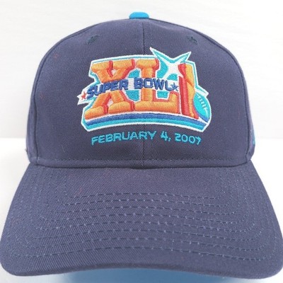 Reebok Super Bowl XLI Hat Navy Blue 2007 Sample Mens NFL American Football Game