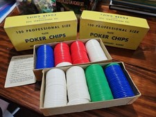 2 Boxes Vintage Plastic Interlocking Unbreakable Poker Chips-1 Complete