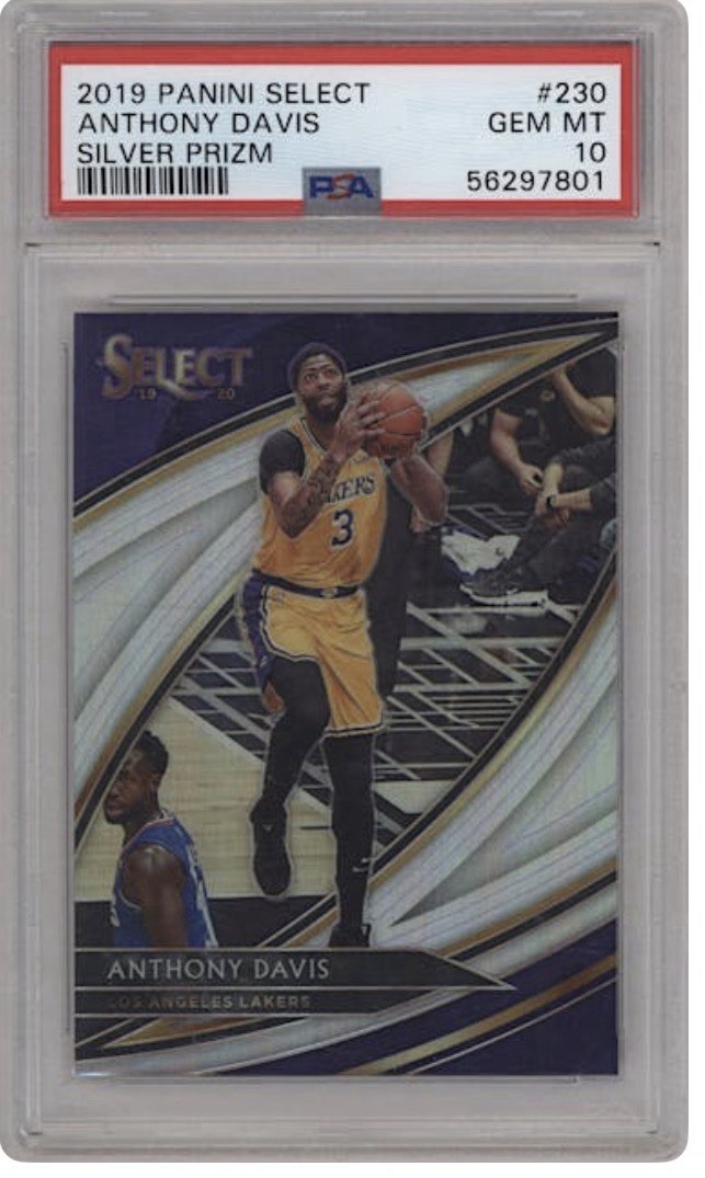 2019-20 Panini Select Courtside Silver Prizm Anthony Davis #230 PSA 10