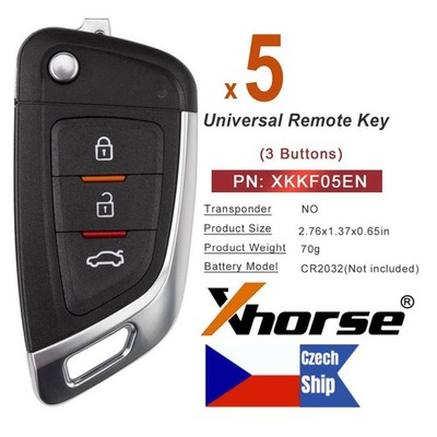 5x Xhorse Universal Wire Remote Key Knife Style Flip 3 Buttons  XKKF05EN for MAX