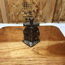 Life Symbols Crucifix Hand Painted Metallic Cross On Textured Rock Jesus Christ