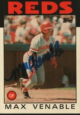 1986 Topps #428 Max Venable - AUTOGRAPHED - Cincinnati Reds - Inv# 0179