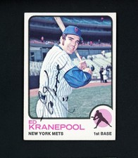 Ed Kranepool 1973 Topps Autographed Card - NY Mets #329 EX-MT