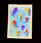 ACEO Original Art - Fish, Lake, River, Animals, Nature-Acrylic 2.5x3.5 by M.A.R — photo 1