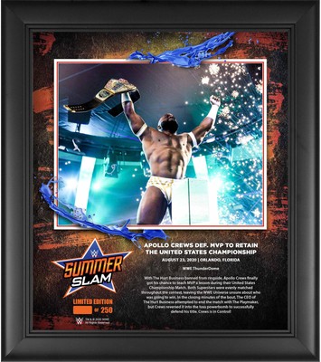 Apollo Crews WWE Framed 15x17 2020 SummerSlam Collage - LE of 250