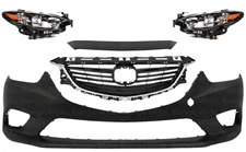 Front Bumper Cover Fascia Paintable & Grille Assembly Kit For 2014-2017 Mazda 6
