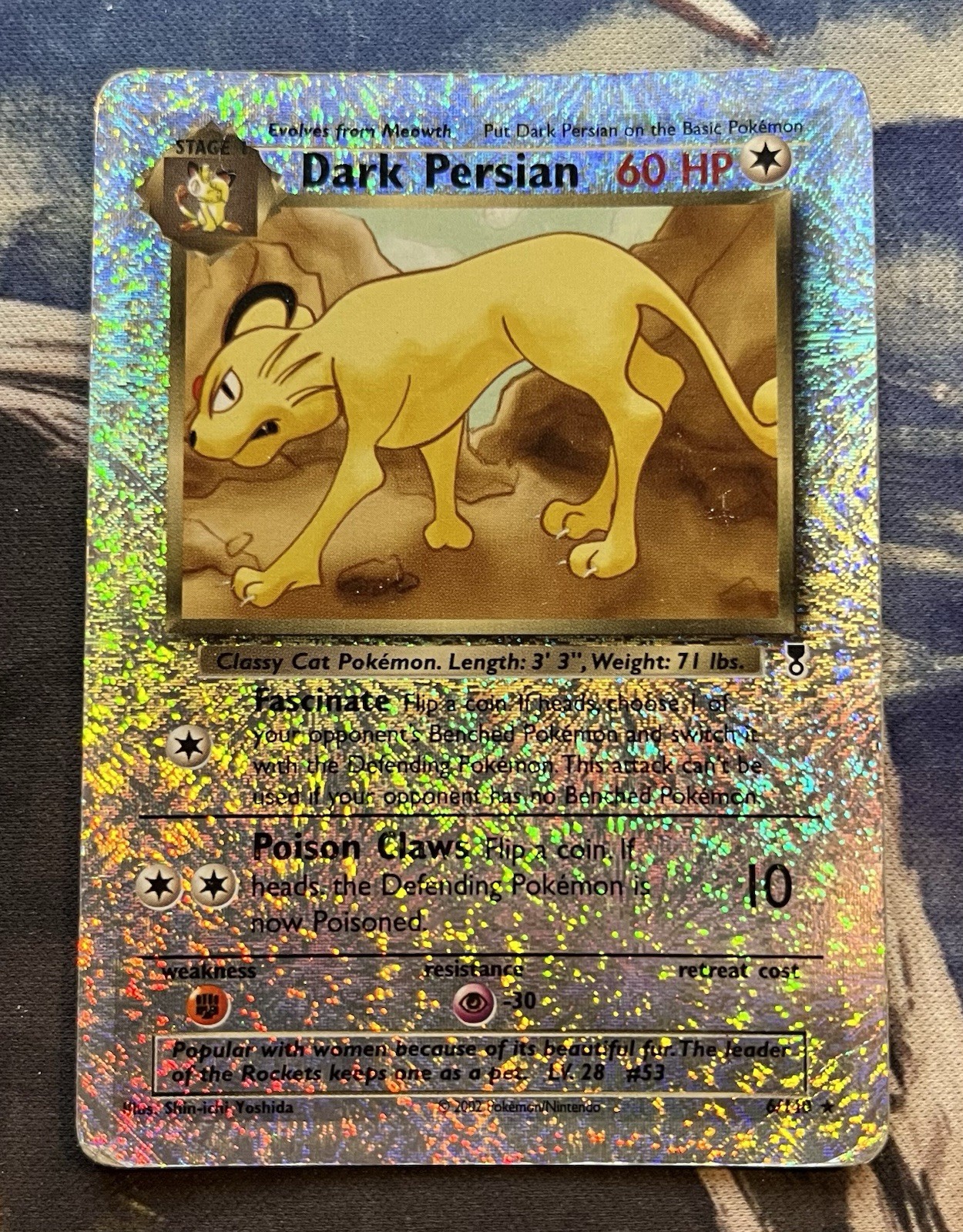 Pokemon Card - Dark Persian Reverse - 6/110 - Legendary Collection - 2002
