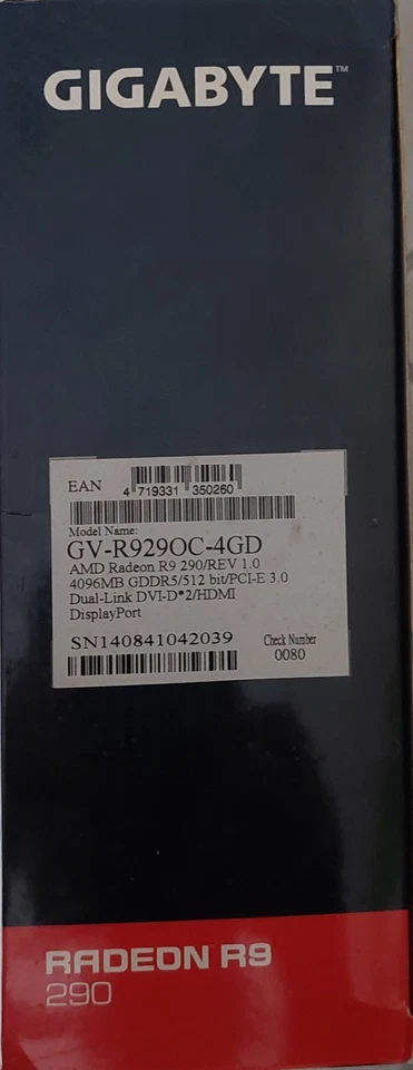 GIGABYTE AMD Radeon GV-R9290C - 4096MB - GDDR5/512 bit/PCI-E 3.0 - Photo 3/3