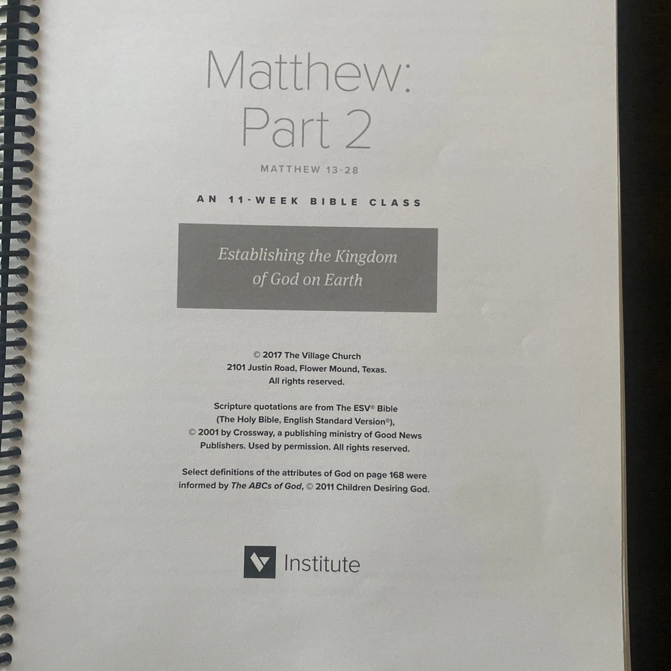 11 Week Bible Class Matthew 13-28: Part 2 Est. The Kingdom of God on Earth 2017 - Image 2 of 4