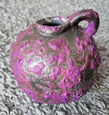 Keramikvase Fat Lava Optik lila 1970er