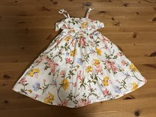 Janie and Jack Girls 2T Spring Floral Smocked Ruffle Lined Sundress 2022 EUC