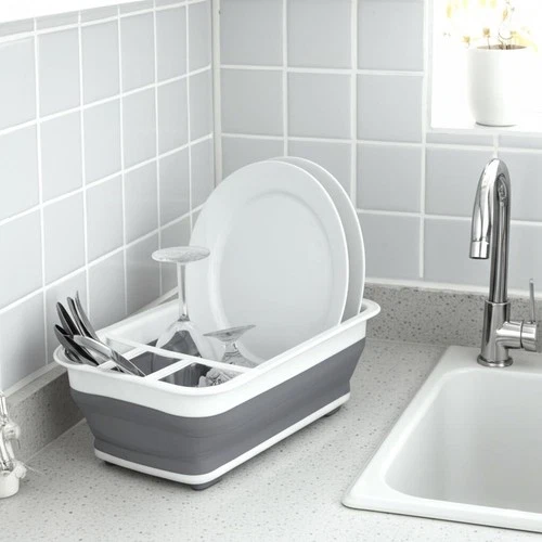 1 Faltbar Abtropffläche Geschirr Halter Geschirr Trockengestell Spüle Organizer Küche - Bild 8 von 11