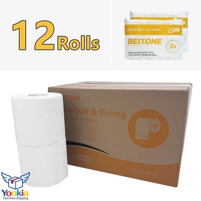 Kitchen Household Clean Up Paper Towels Bulk 12 Rolls 430 Sheets 2-ply Paper