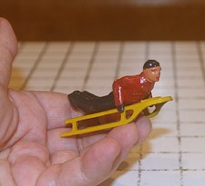 VTG Barclay   Lead Sledder w/ Sled Christmas Village Putz Train Display