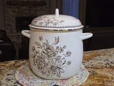 The Pioneer Woman Agatha Brown 12QT Stockpot Enamel Steel with Lid NEW