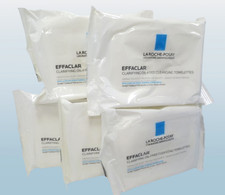 LA ROCHE POSAY EFFACLAR CLARIFYING OIL-FREE CLEANSING 10 WET TOWELETTES LOT OF 5