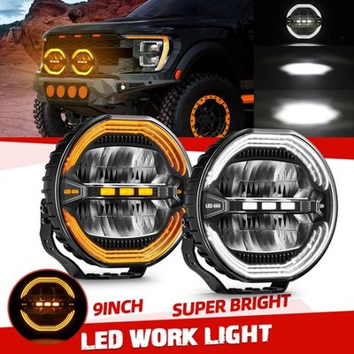 2X 12V 24V 9'' INCH ROUND OSRAM LED DRIVING LIGHT SPOT LIGHT TRUCK OFFROAD DRL E9