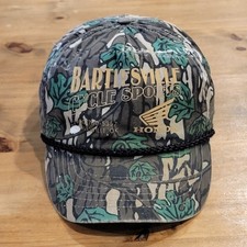 Vintage Honda Bartlesville Cycle Shop Hat Cam Camouflage 90s Rope Cobra One Size