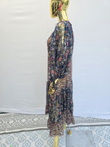 Maxi Vestido Free People Estelle Talla S Gasa Floral Azul DEFECTOS - Imagen 5 de 16