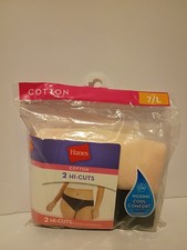 Hanes Women's Brief  2 pack Hi-Cut  Wicking cotton fabric  size 7 / L