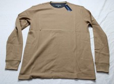 Club Room Men's Thermal Long-Sleeve Ribbed Crewneck Sweater EH6 Moca Small NWT