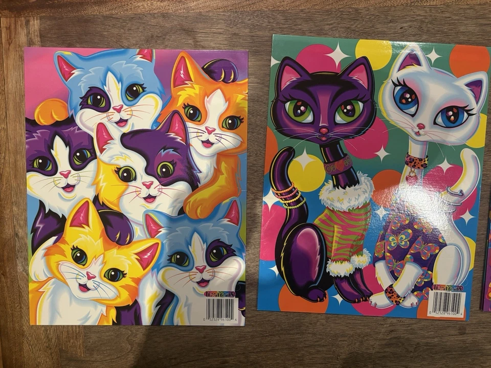 Lote De 4 Carpetas Lisa Frank De Colección Nuevo De Lote Antiguo Gatos Tortuga Hongos Arco Iris Sin Perforar Foto 2 de 4