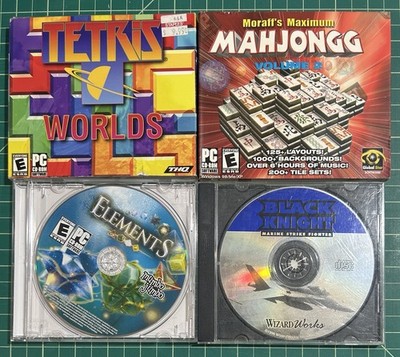 Various PC Video Games Tetris - Mahjongg - Black Knight - Elements