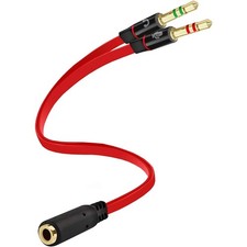 Headphone Splitter for Computer 3.5mm Mic Audio Y Splitter Cable for PC