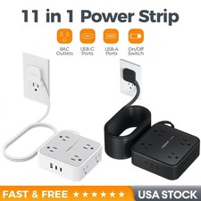 Surge Protector Power Strip with 8 AC Outlet 3 USB Port 900J Protection for Home