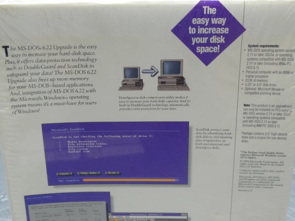 Microsoft DOS 6.0 Upgrade (3.5) HD 58571 Sealed New - Image 4 of 4