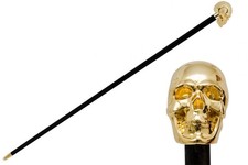 Pasotti Gold Skull Cane with Gift Box included New