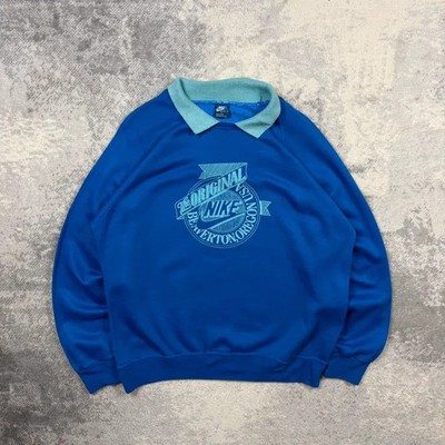 Vintage Nike Sweatshirt M/L Herren 70s Collared Graphic Print Oregon USA