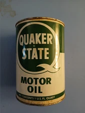 QUAKER STATE MOTOR OIL CAN FULL UNOPENED SAE 10W