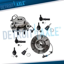 Front Wheel Bearing Hubs Ball Joints Tierods for Chevy GMC Sierra 2500 3500 HD