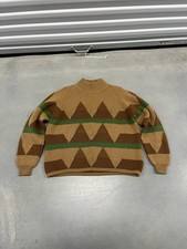 Vintage 1980s Knit 100 Wool Cardigan With Mountain Theme- Made In Italy