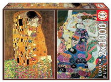 Educa Gustav Klimt The Kiss and The Maiden 2x1000 Piece Jigsaw Puzzle Set 18488