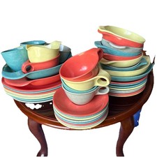 MCM Russel Wright Melmac Dinnerware Set Of 8 w/serving Bowls  Creamer 1950s