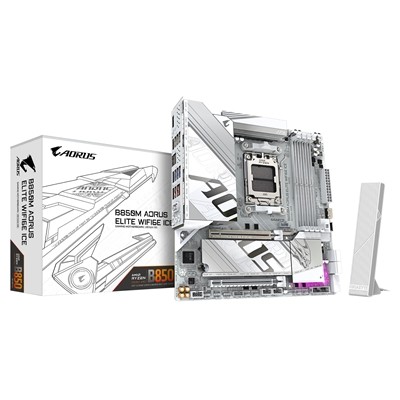 Gigabyte B850M AORUS ELITE WIFI6E ICE Amd Am5 Sockel Mainboard Micro-Atx 4X Dd