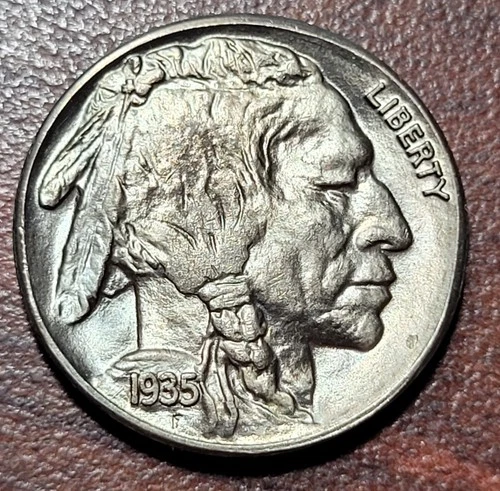 1935-S Buffalo Nickel Choice Brilliant Uncirculated BU UNC & Lustrous Type Coin