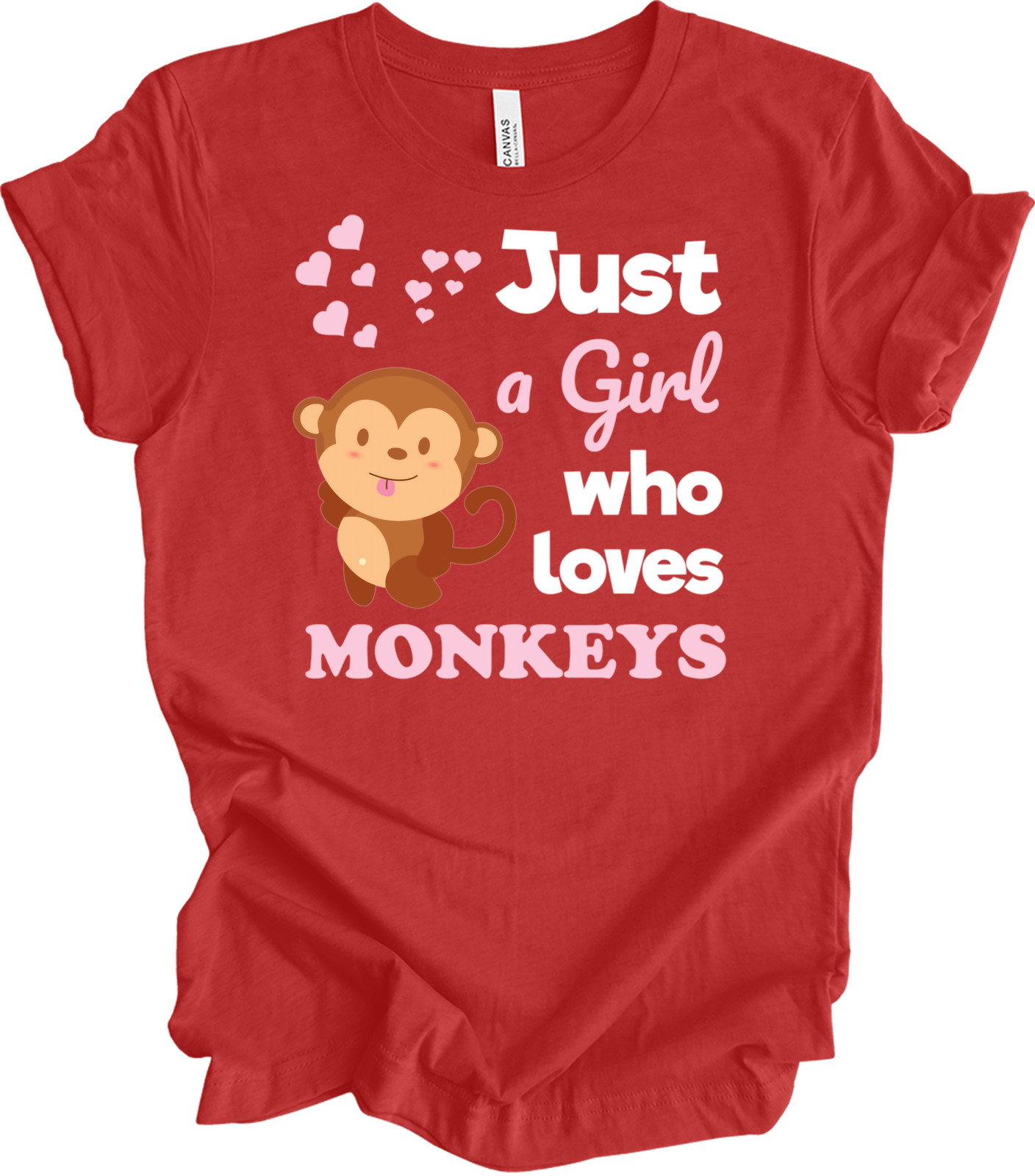 Just a Girl Who Loves Monkeys Cute T-Shirt image 10