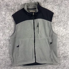 Duluth Trading Co Vest Mens XL Tall Gray Black Fleece Full Zip Outdoor Workwear