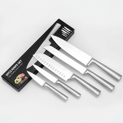 Vvinjinwujin 5-Piece Stainless Steel Chef Knife Set - Ultra-Sharp Blades for ...