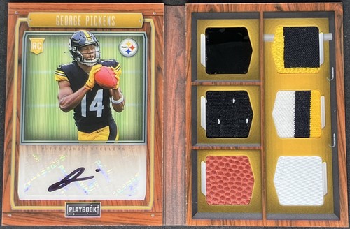 2022 Playbook George Pickens Rookie Signature Locker Auto /25 Patch RC Booklet