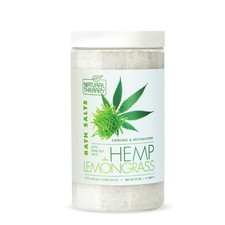 Natural Therapy Hemp Lemongrass Bath Salts 37oz Dead Sea Anti-Oxidizing