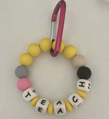 TEACH Handmade Wristlet For Keys